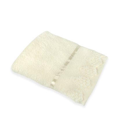 Ekskluzywny ręcznik bawełniany - koronka z taśmą 30x50 cm