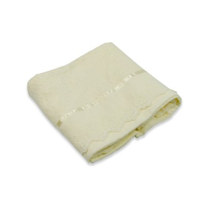 Ekskluzywny ręcznik bawełniany - koronka z taśmą 50x90 cm