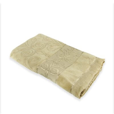 Ręcznik żakardowy strzępiony 100x150 cm Beżowy
