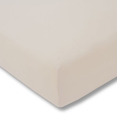 Prześcieradło bawełniane o splocie jerseyowym 200x220 cm kremowe
