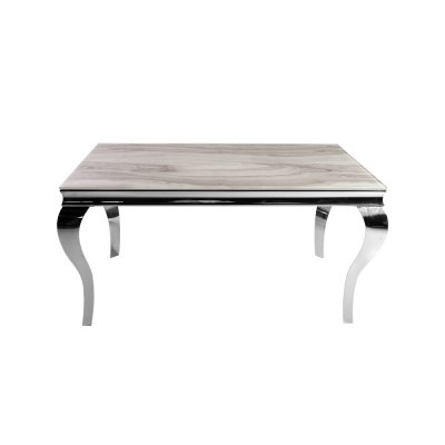Stół z marmurowym białym blatem modern barock 150 x 90 x 75