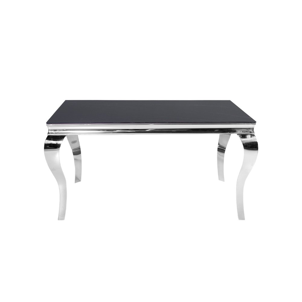 Stół z marmurowym czarnym blatem modern barock 150 x 90 x 75