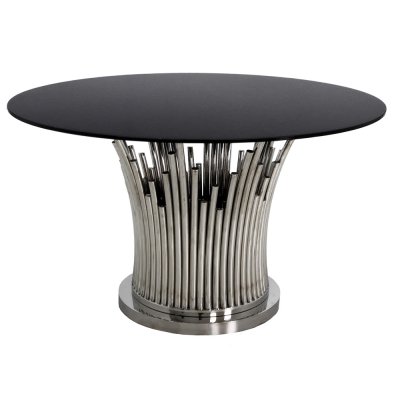 Stół srebrno-czarny 130 x 76