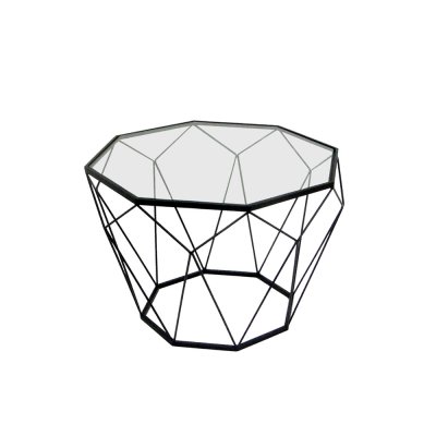 Stolik geometryczny metalowy szklany blat 55 x 38