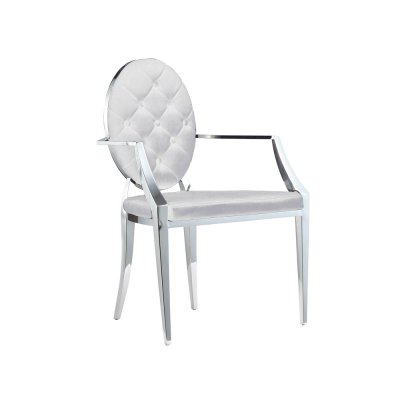 Krzesło z podłokietnikiem srebrne
