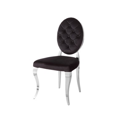 Krzesło srebrno-czarne 50 x 58 x 96