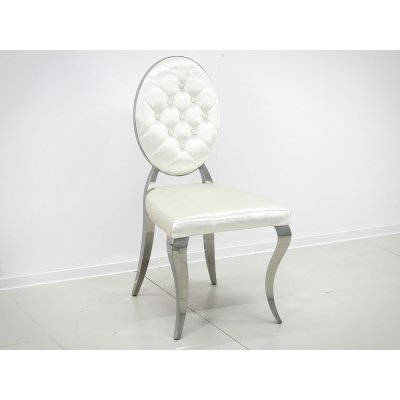 Krzesło srebrno-białe 50 x 58 x 96