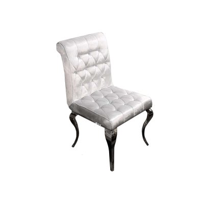 Krzesło srebrno-białe 51 x 43 x 93