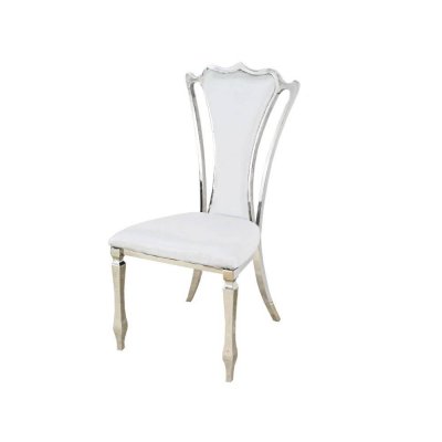 Krzesło srebrno-białe 52 x 49 x 105