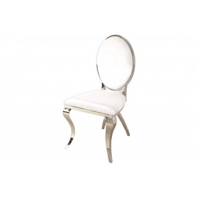 Krzesło srebrno-białe