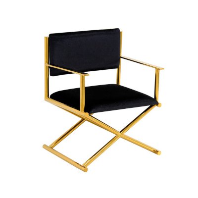 Fotel złoto-czarny 64 x 56 x 83