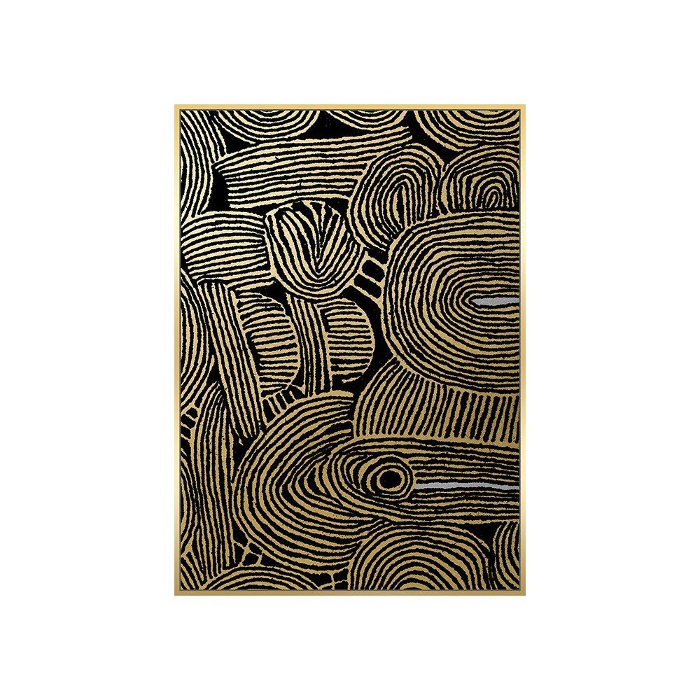 Obraz złoto-czarna abstrakcja 102 x 142
