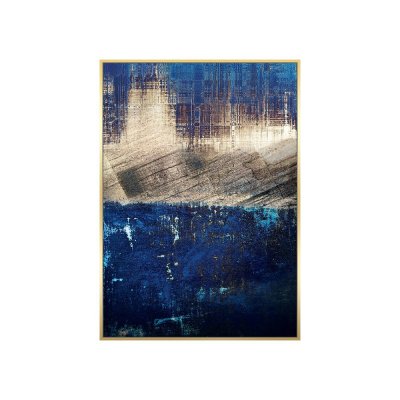 Obraz niebiesko złoty 102 x 142