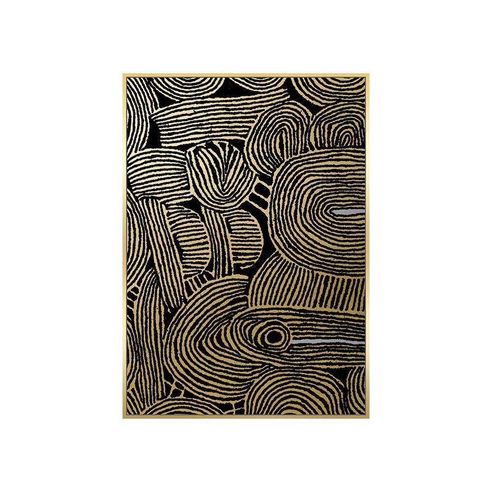 Obraz złoto-czarna abstrakcja 82 x 122