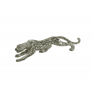 Figura geparda srebrna 76 x 15 x 21