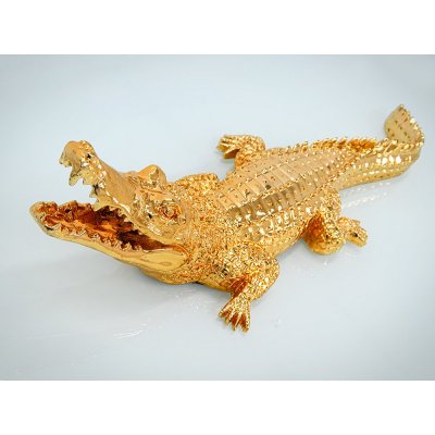Figura krokodyl złota 87 x 30 x 22