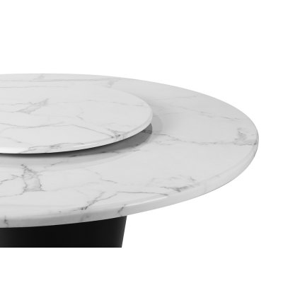 Okrągły marmurowy stół z obrotowym mniejszym blatem
