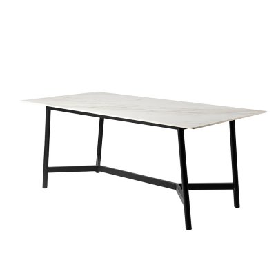 Designerski stół biały marmurowy błyszczący blat 180x90x75