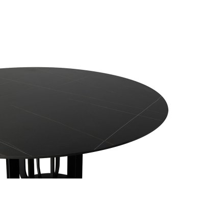 Okrągły czarny stół marmur 150x75 cm