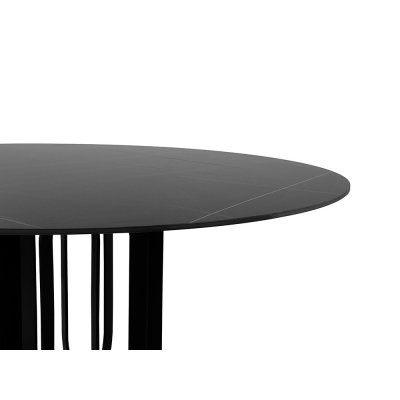 Okrągły czarny stół marmur 150x75 cm
