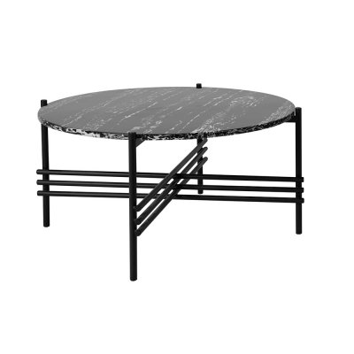 Czarny stolik z marmurowym blatem 79x39 cm