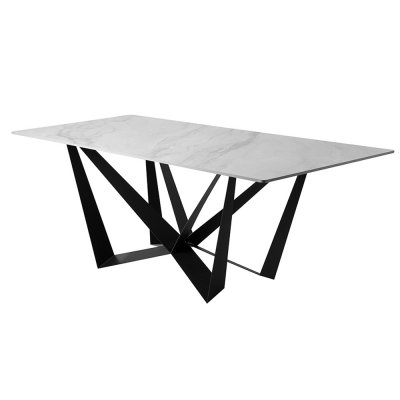 Designerski stół szary marmurowy błyszczący blat 180x90x75 cm