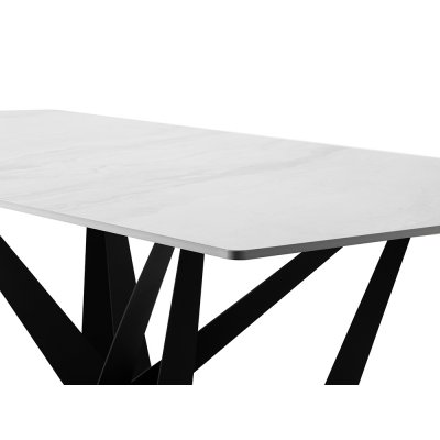 Designerski stół szary marmurowy błyszczący blat 180x90x75 cm
