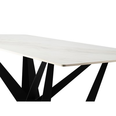 Designerski stół biały marmurowy błyszczący blat 180x90x75 cm
