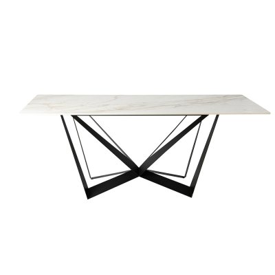 Designerski stół biały marmurowy błyszczący blat 180x90x75 cm