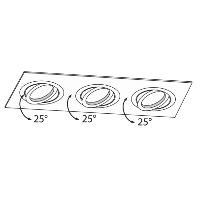 Atom - Potrójna oprawa downlight IV (czarna)