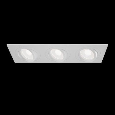 Atom - Potrójna oprawa downlight (biała)