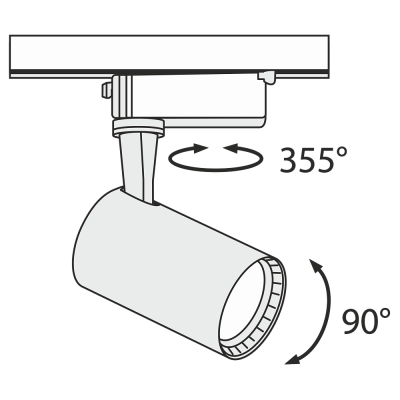 Vuoro - Lampa szynowa (czarna, 3000K)