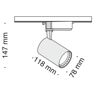 Vuoro - Lampa szynowa II (czarna, 3000K)