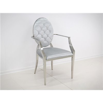 Krzesło z podłokietnikiem srebrne