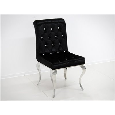 Krzesło srebrno-czarne 51 x 43 x 93