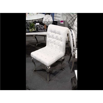 Krzesło srebrno-białe 51 x 43 x 93
