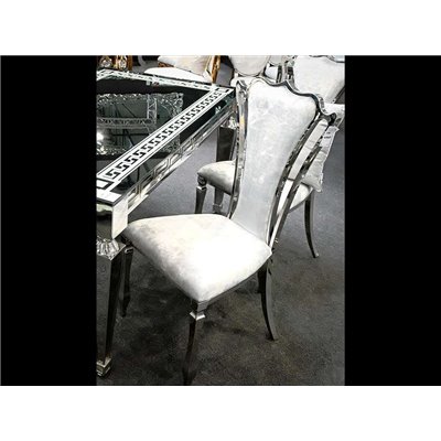 Krzesło srebrno-białe 52 x 49 x 105