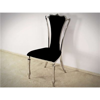 Krzesło srebrno-czarne 52 x 49 x 105