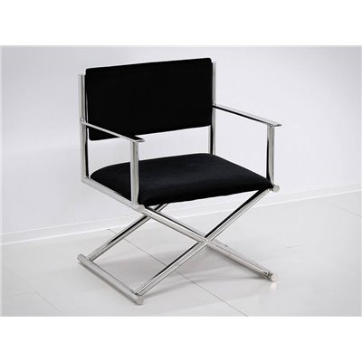 Fotel srebrno-czarny 64 x 56 x 83