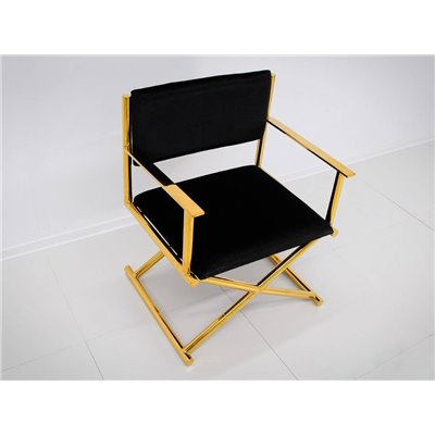 Fotel złoto-czarny 64 x 56 x 83