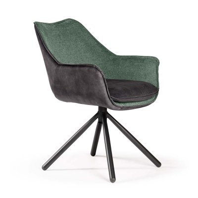 Krzesło MONTREAL zielony+szary / noga czarna