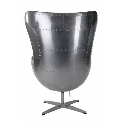 Fotel Jajo aluminium czarne PU