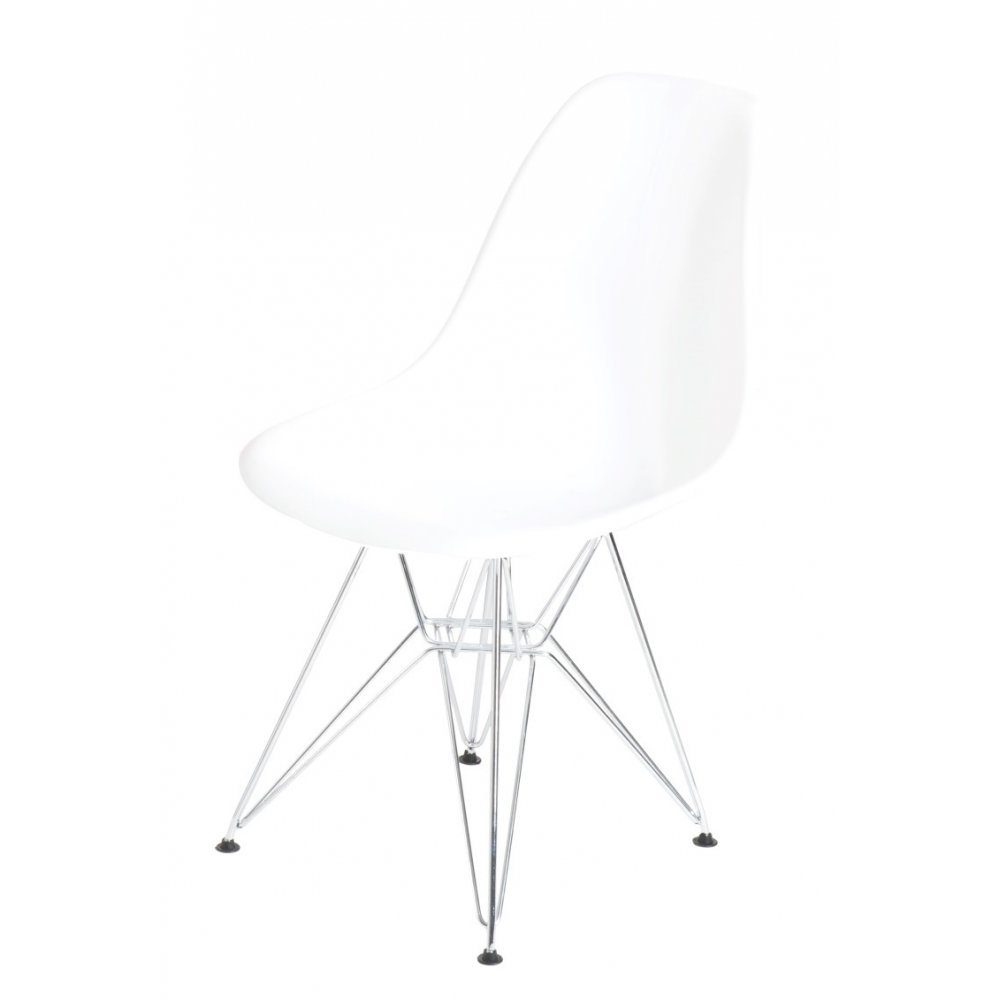 Krzesło P016 PP białe, chromowane nogi
