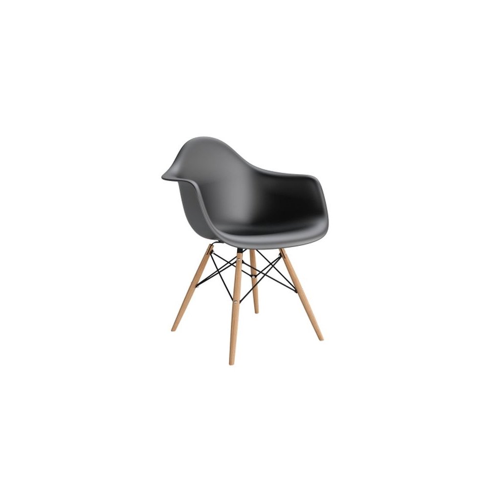 Krzesło P018W PP czarne, drewniane nogi
