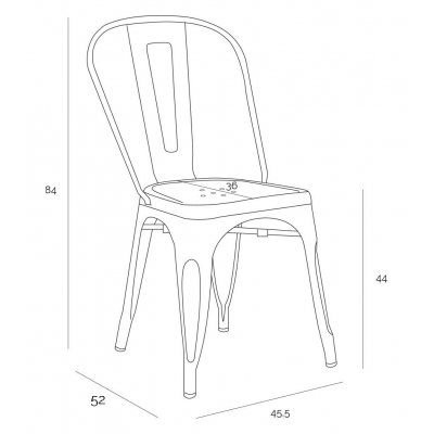 Krzesło Paris miedziane insp. Tolix
