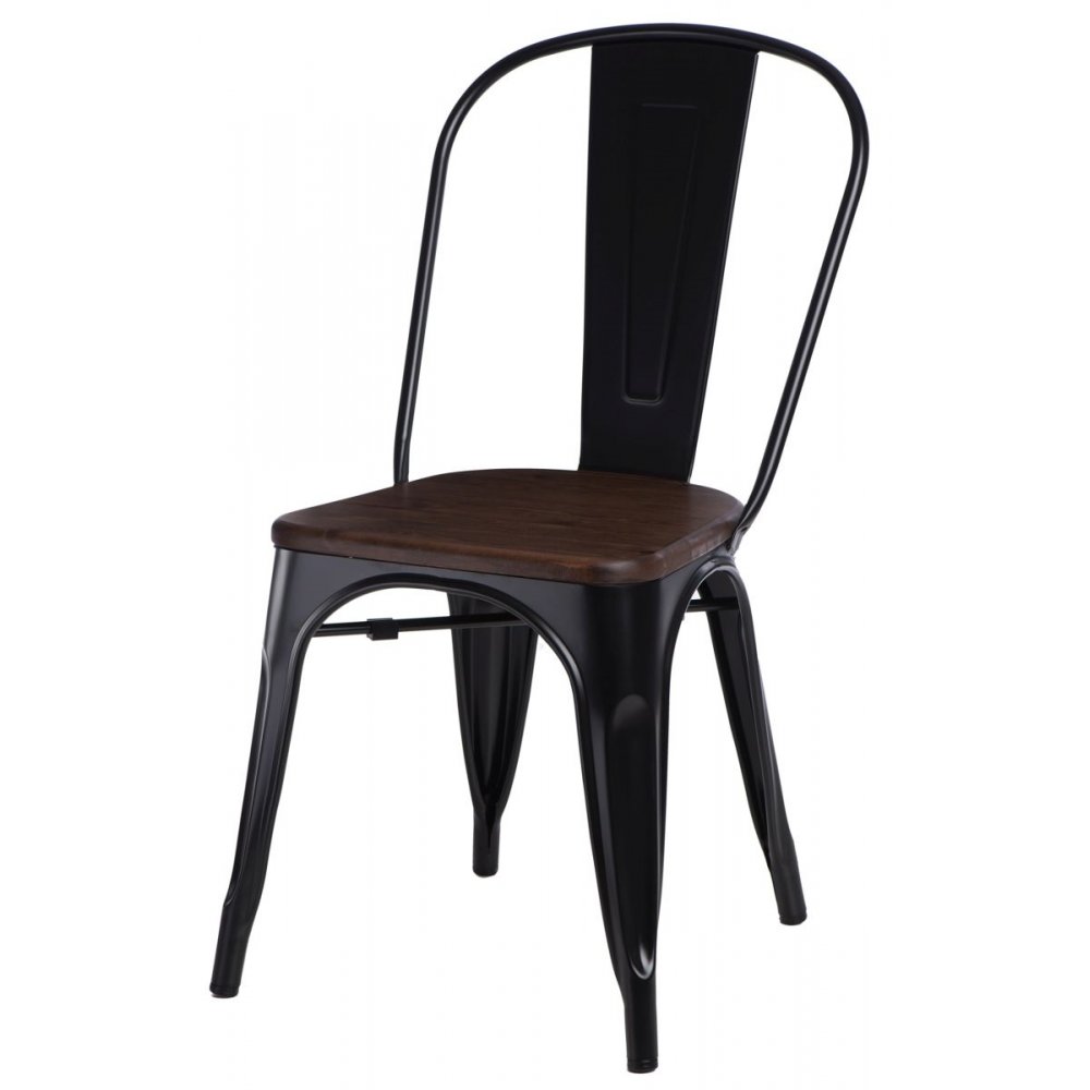 Krzesło Paris Wood czarne sosna orzech
