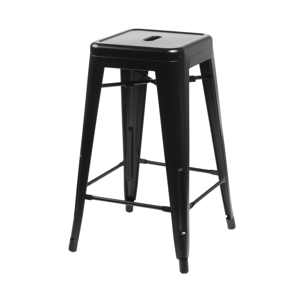 Stołek barowy Paris 66cm czarny inspirowany Tolix