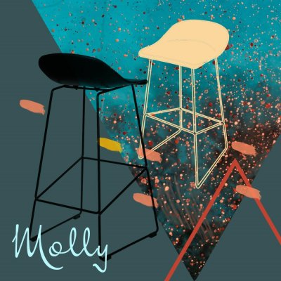 Krzesło barowe Molly czarne Low