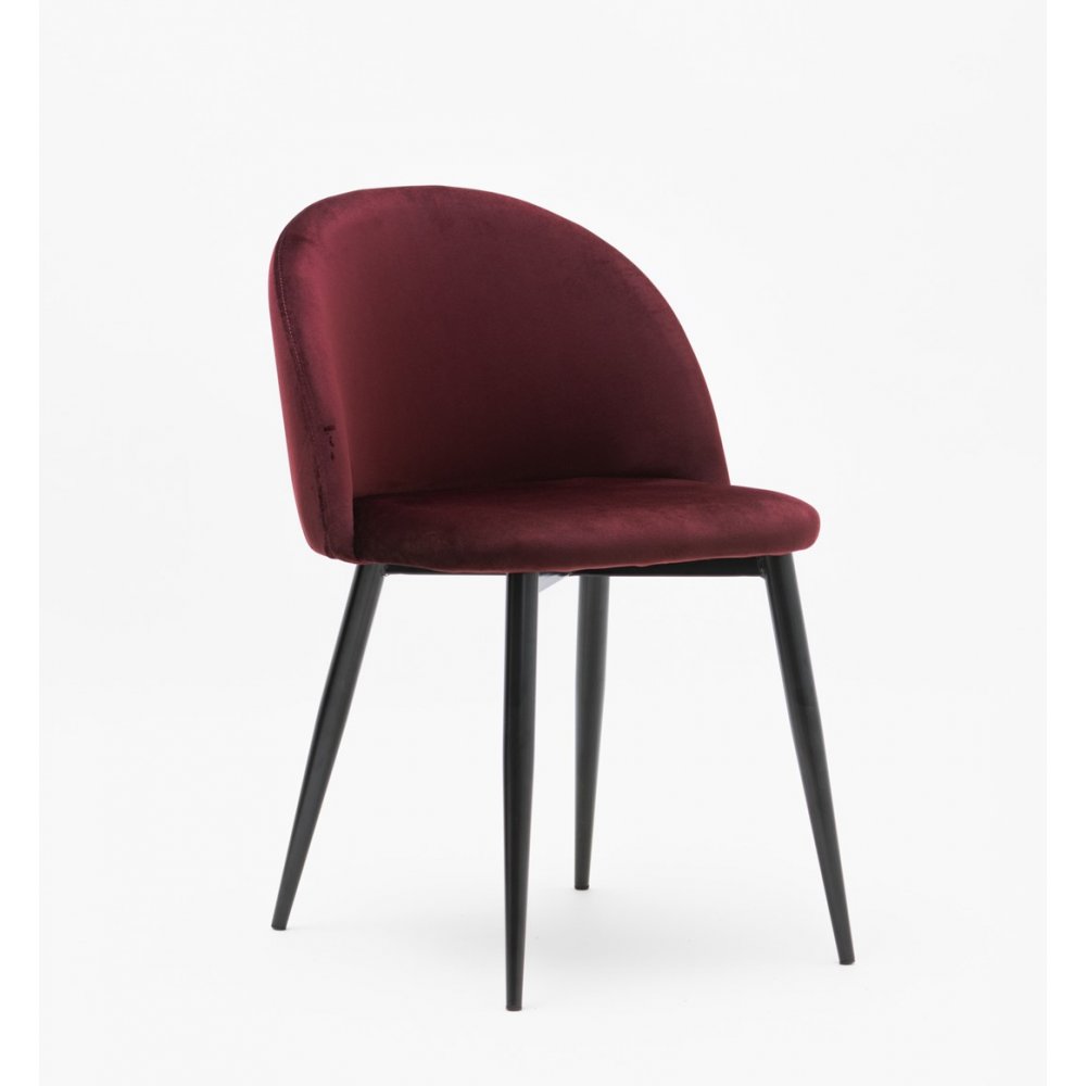 Krzesło SONG aksamit burgundowy/ noga czarna