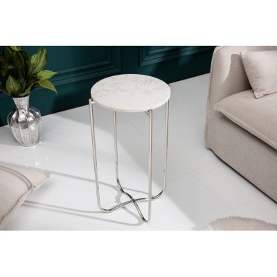 INVICTA stolik NOBLE I 35 cm biały - marmur
